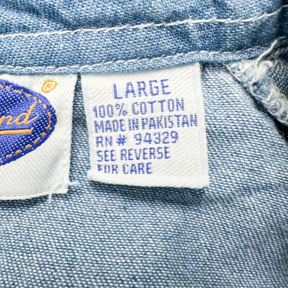 Blue Diamond Dress Womens Large Blue Denim Button Front Belted Pockets Maxi - Picture 5 of 13